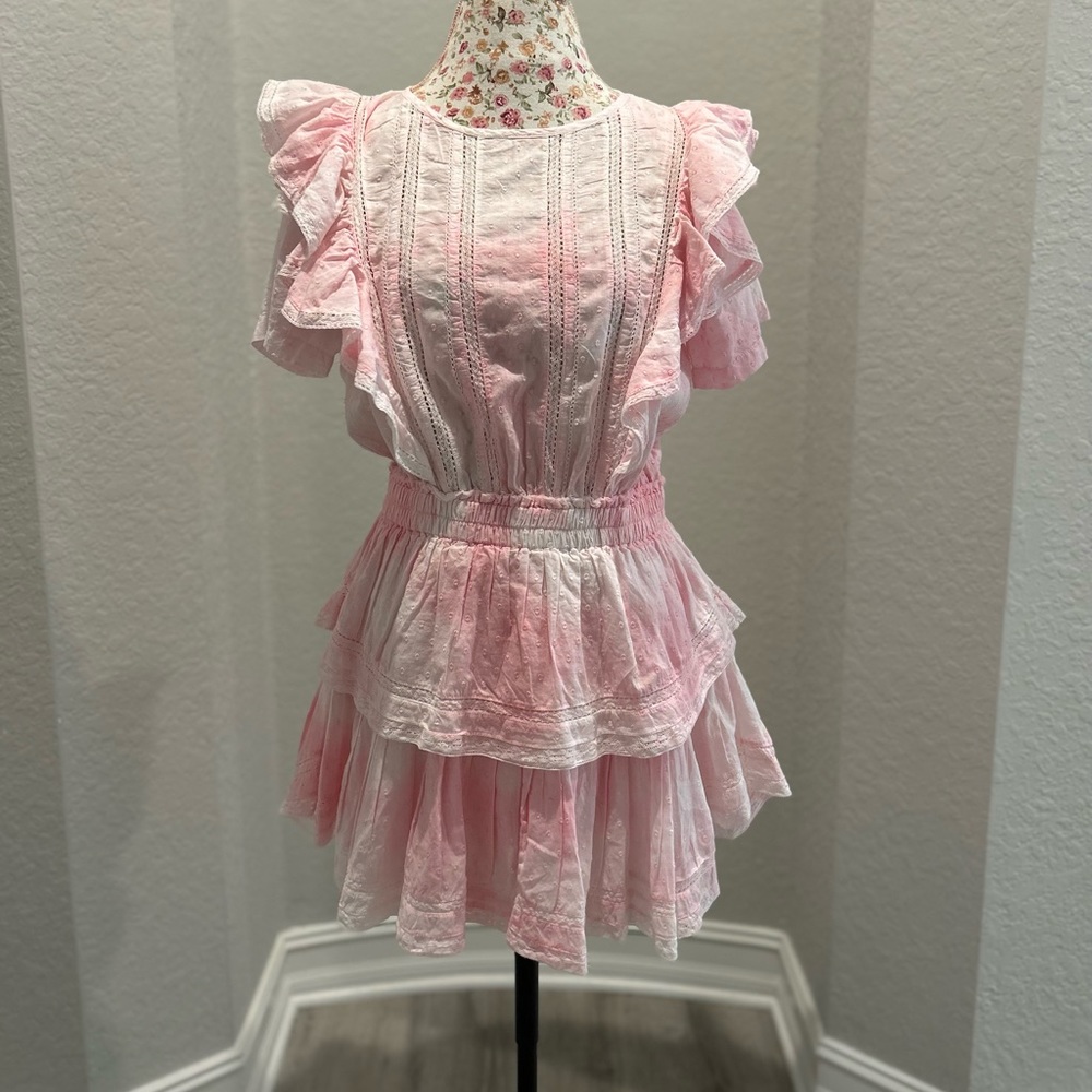LoveShackFancy Natasha Mini Dress in Pink Peony New Without Tags NWOT